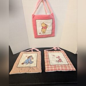 Classic Winnie The Pooh 3 Square Plush Nursery Wall Hangings Pooh Tigger Eeyore.